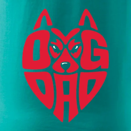 Dog dad nápis v hlavě