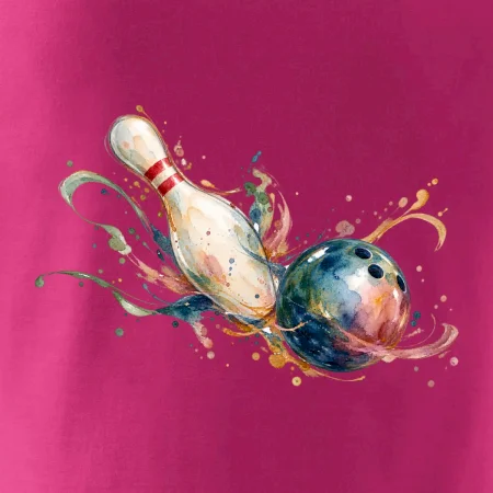 Bowling akvarelová koule a kuželka