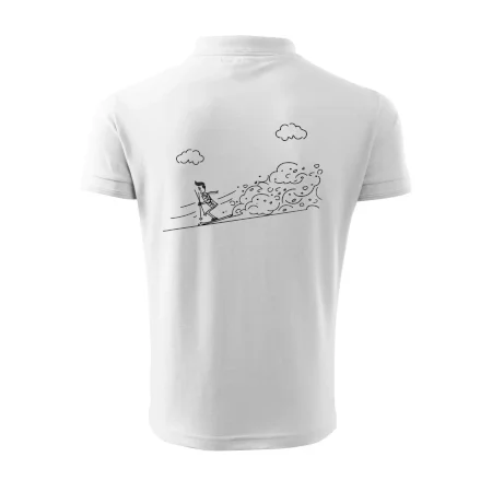 Kreslený lyžiar na horách