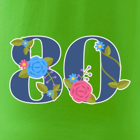 Kvetinové číslo kreslené - 80