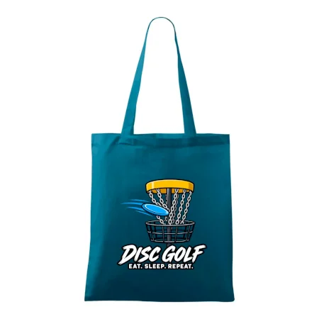 Discgolfový kôš s letiacim diskom eat sleep repeat