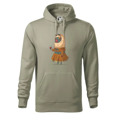 Alpaka s vínom žena