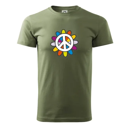 Peace symbol s kreslenou kvetinou