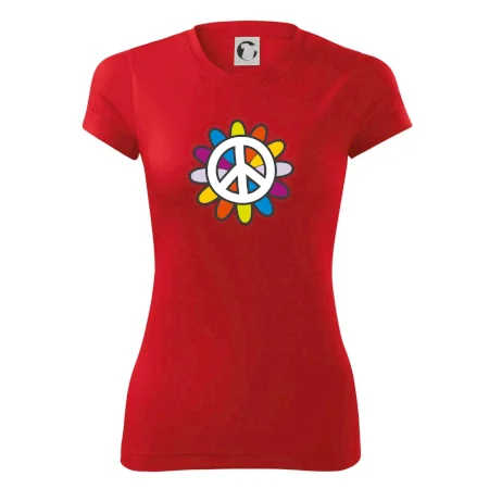 Peace symbol s kreslenou kvetinou