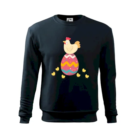 Sliepka sediaca na veľkonočnom vajci