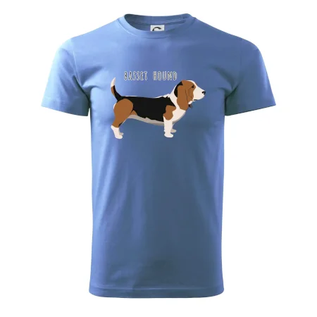 Basset hound pes s nápisom
