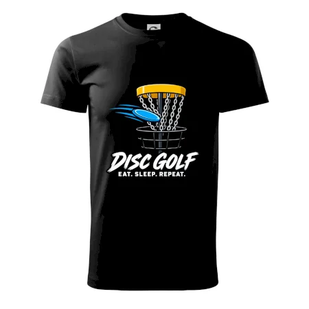 Discgolfový kôš s letiacim diskom eat sleep repeat