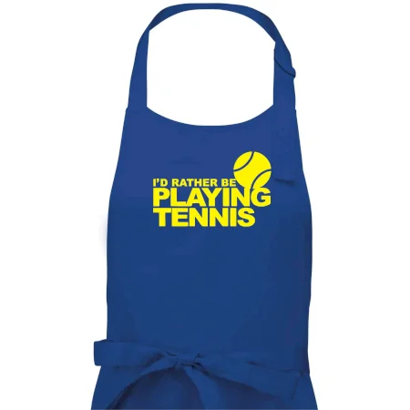 Playing tennis