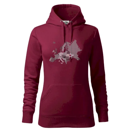 Mapa Európy - srdce v Ukrajine