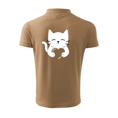 Mačka drží srdce