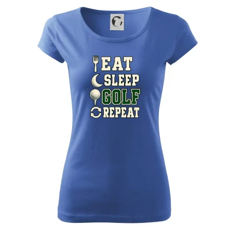 Eat sleep golf repeat typografie