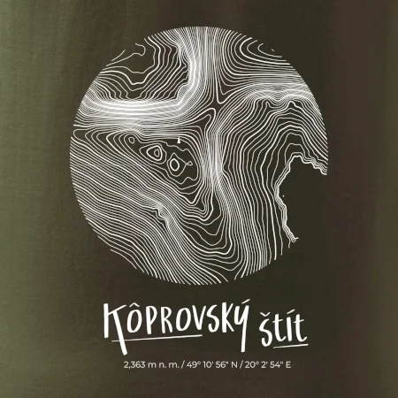 Kôprovský štít - vrstevnice v kruhu