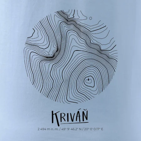 Kriváň - vrstevnice v kruhu