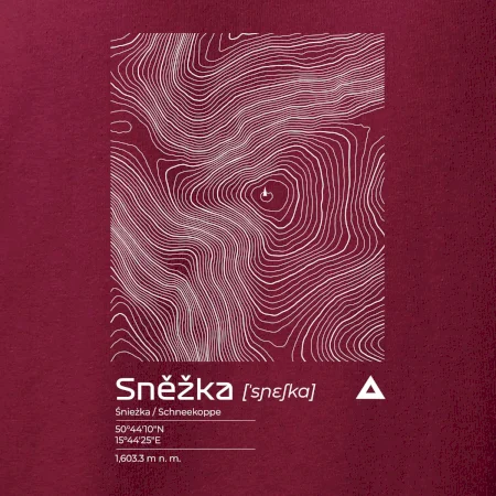 Snežka - vrstevnice v obdĺžniku