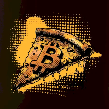 Bitcoin oranžová pizza