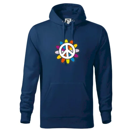Peace symbol s kreslenou kvetinou