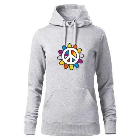 Peace symbol s kreslenou kvetinou