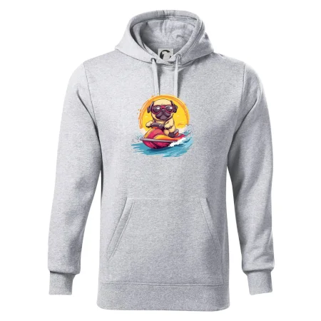 Mops na vodnom skútri