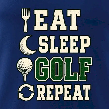 Eat sleep golf repeat typografie
