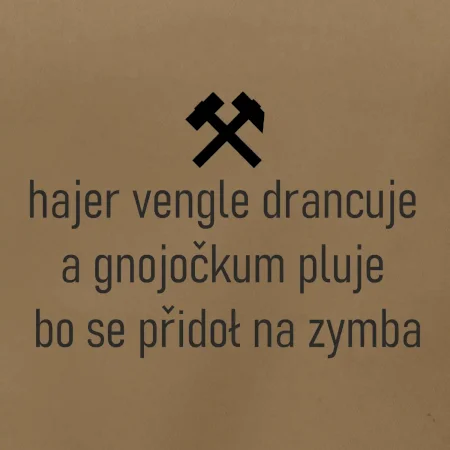 Hajer vengle drancuje a gnojočkum pluje bo se přidoł na zymba