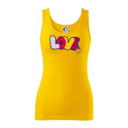 Love nápis s kvetinou