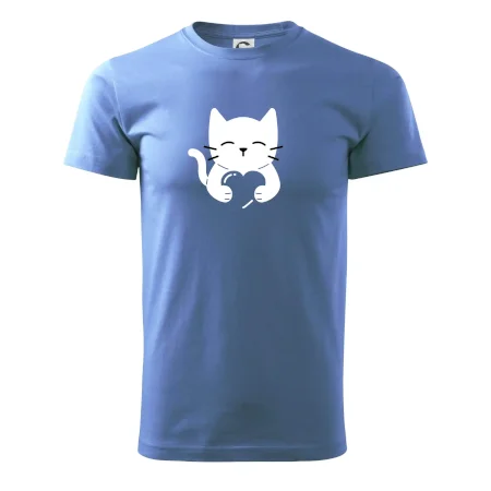 Mačka drží srdce