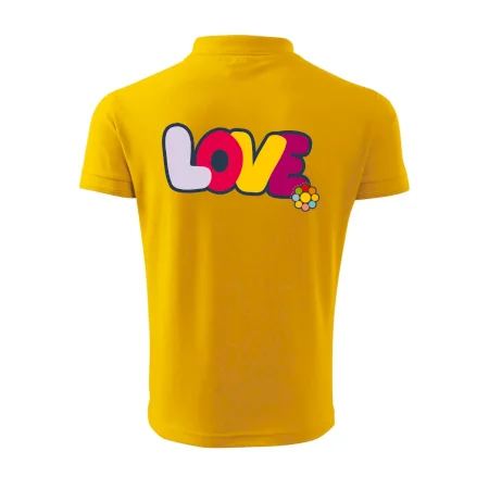 Love nápis s kvetinou