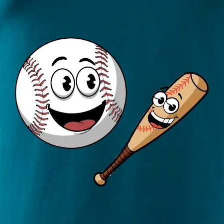 Parové tričko - baseballová raketa a loptička