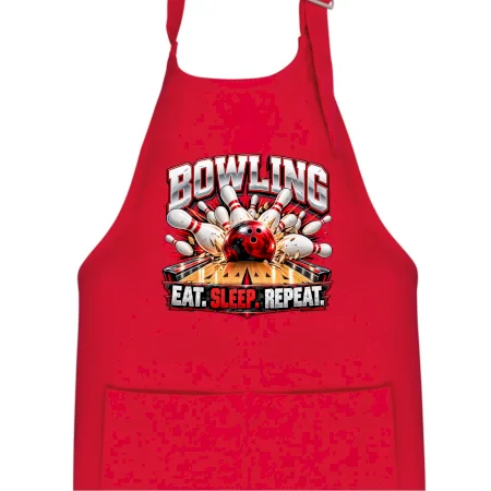 Bowlingová guľa a kolky eat sleep repeat