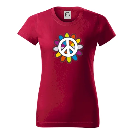Peace symbol s kreslenou kvetinou