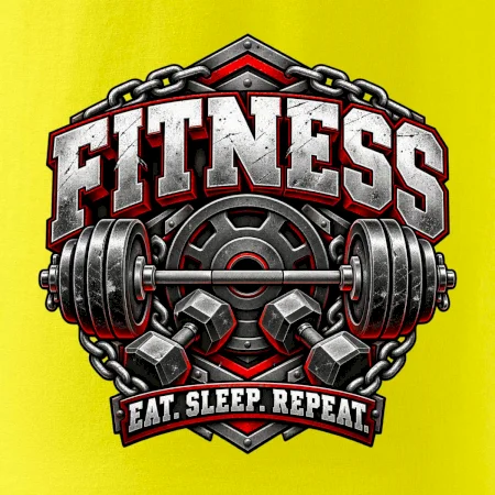 Fitness činka a závažia eat sleep repeat