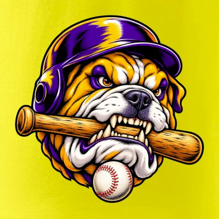 Baseballový buldok s pálkou