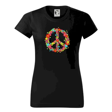 Peace symbol červené kvety