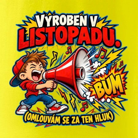 Vyroben v listopadu hlučný kluk s červeným megafonem