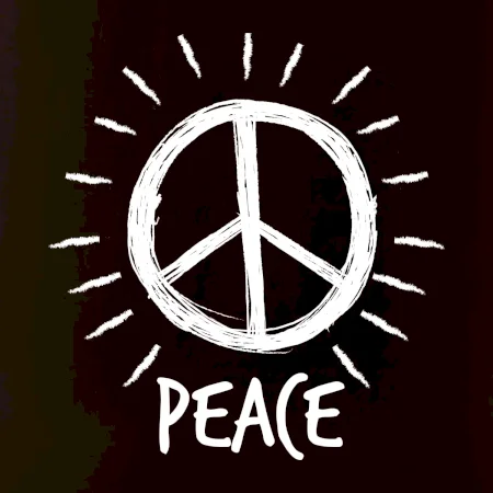 Peace symbol čiernobiely