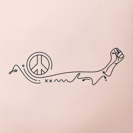 Päsť a symbol mieru