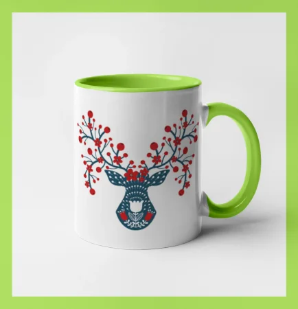 Folklór - jeleň s červenými plodmi