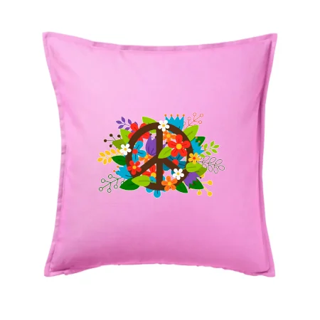 Peace symbol prerastený kvetinami