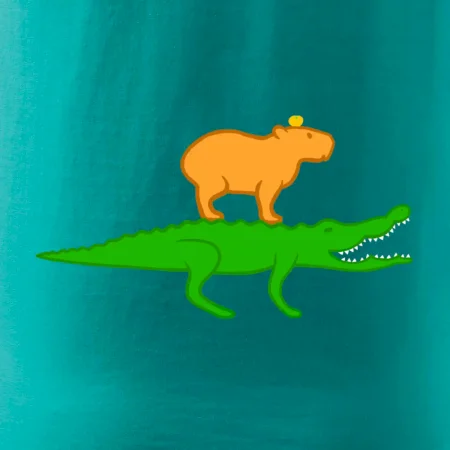 Kapybara na krokodílovi