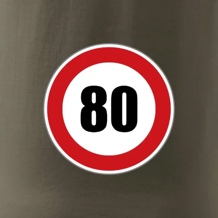 Dopravná značka - obmedzenie rýchlosti 80