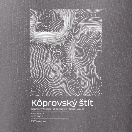 Kôprovský štít - vrstevnice v obdĺžniku