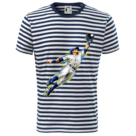 Baseballový polař chytá míček ve výskoku