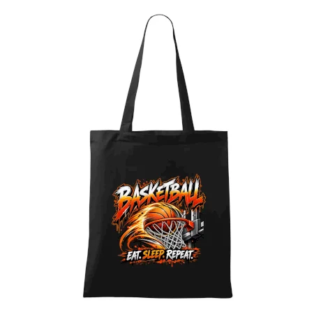 Basketbalový kôš s loptou eat sleep repeat