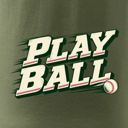 Play ball retro sportovní nápis