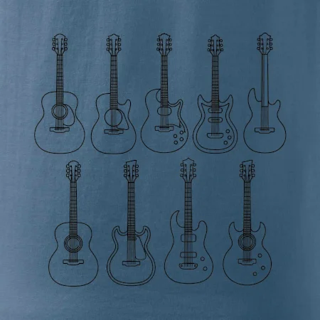 Typy gitár čiernej kresby
