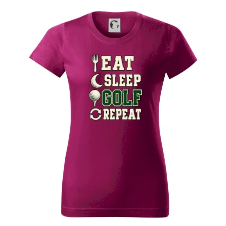 Eat sleep golf repeat typografie