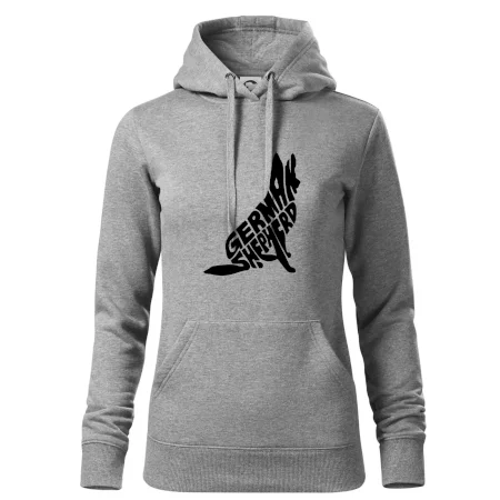 Nemecký ovčiak sediaci napis