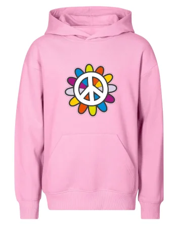 Peace symbol s kreslenou kvetinou