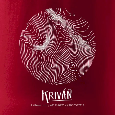 Kriváň - vrstevnice v kruhu