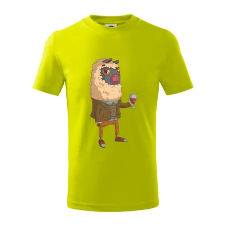 Alpaka s vínom muž